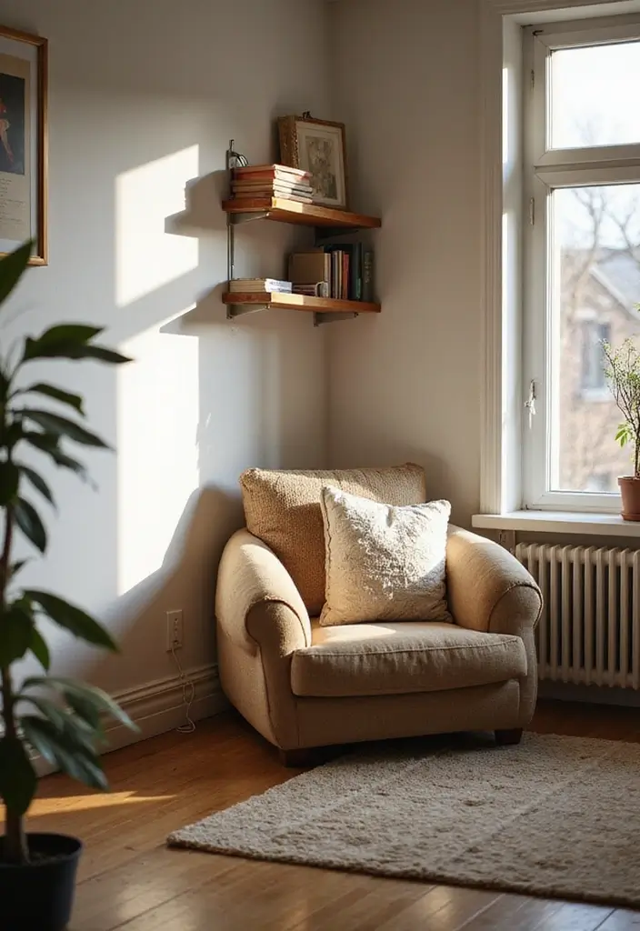 16 Cozy Studio Apartment Living Room Ideas That'll Make You Feel Right at Home! - 11. Create a Cozy Nook