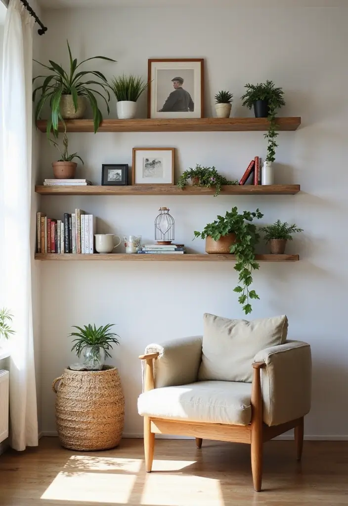 16 Cozy Studio Apartment Living Room Ideas That'll Make You Feel Right at Home! - 12. Design with Open Shelving