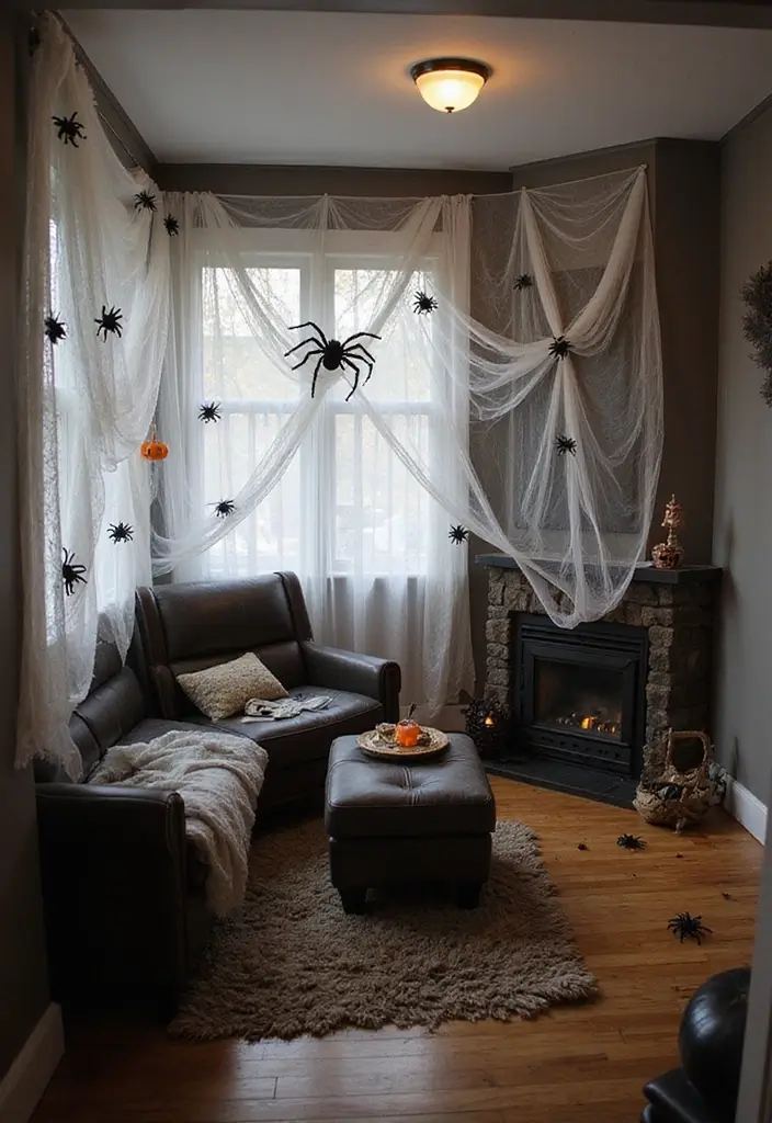13 Spooky Halloween Decor Ideas for Small Apartments (#9 is my fave!) - 3. Spider Web Accents