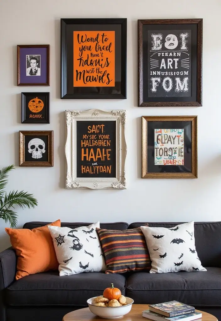 13 Spooky Halloween Decor Ideas for Small Apartments (#9 is my fave!) - 5. Halloween-Themed Wall Art