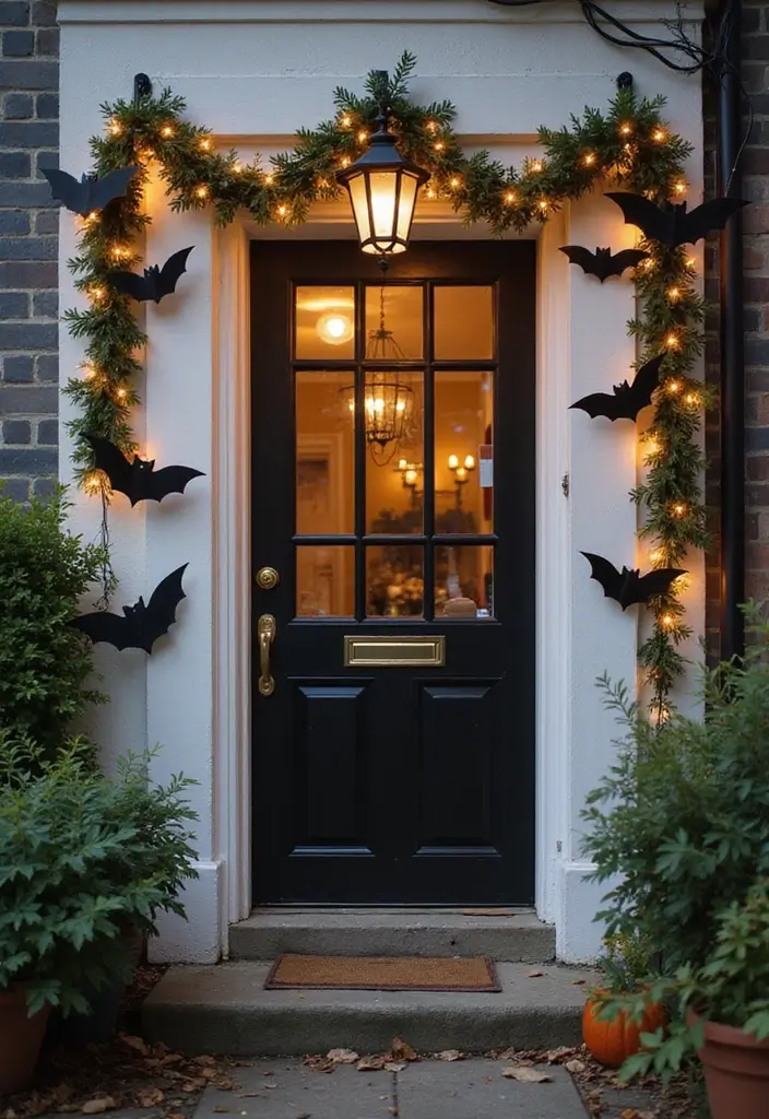 13 Spooky Halloween Decor Ideas for Small Apartments (#9 is my fave!) - 6. Bats and Ghosts Garland