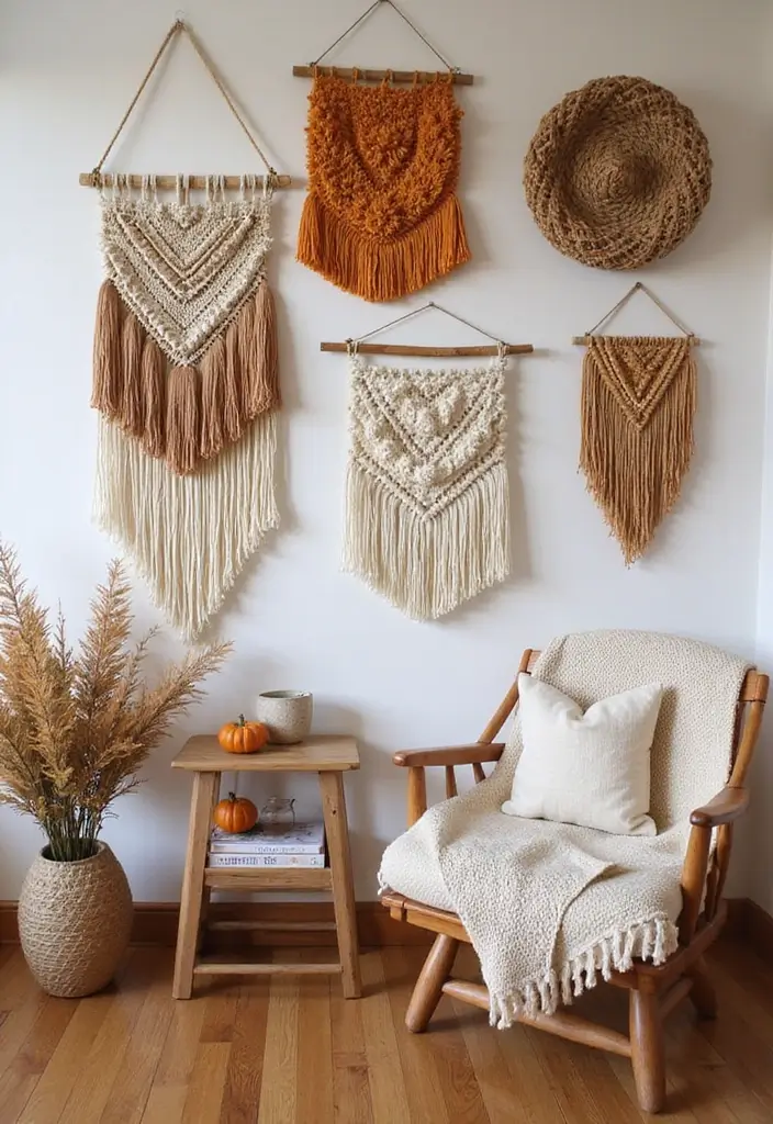 18 Cozy Fall Decor Ideas to Transform Your Home - 16. Textured Wall Hangings