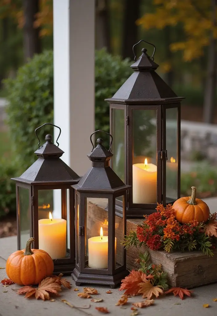 18 Cozy Fall Decor Ideas to Transform Your Home - 17. Rustic Lanterns