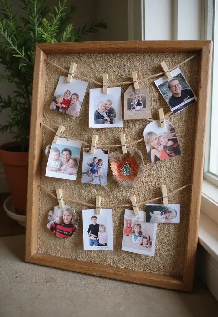 15 DIY Christmas Decor Ideas That Will Transform Your Home (Even #7 Is a Breeze!) - 15. Holiday Photo Display