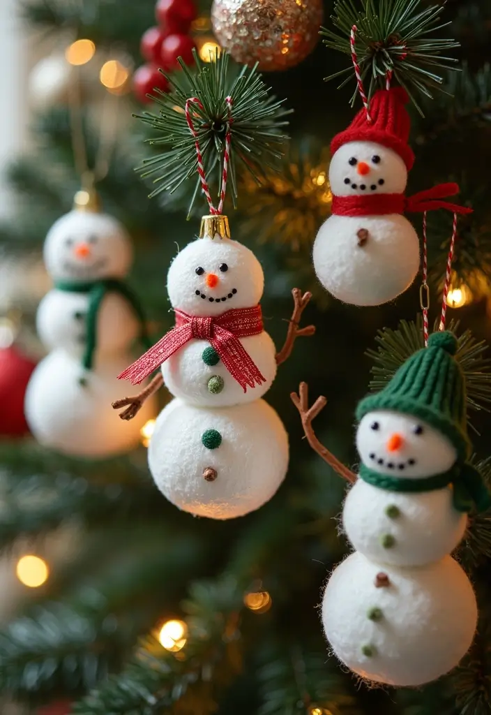 15 DIY Christmas Decor Ideas That Will Transform Your Home (Even #7 Is a Breeze!) - 4. Snowman Ornaments