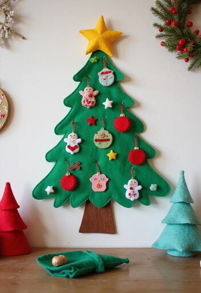 15 DIY Christmas Decor Ideas That Will Transform Your Home (Even #7 Is a Breeze!) - 5. Felt Christmas Tree