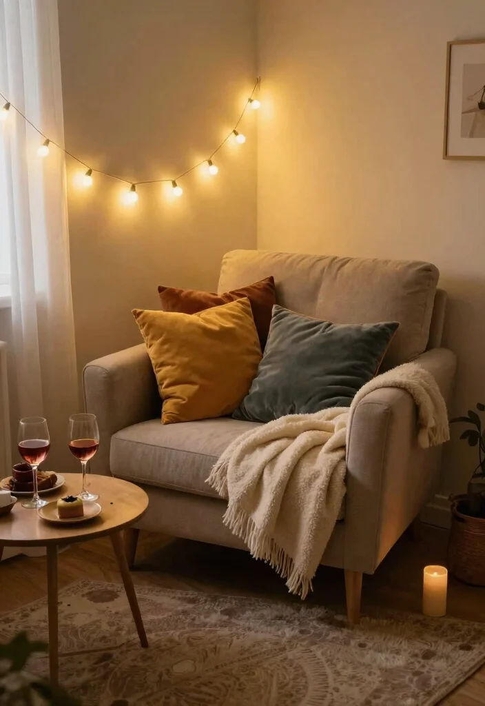 12 Cozy Valentine’s Day Decor Ideas for Your Small Apartment (You’ll Want to Snuggle Up!) - 10. A Love Nest Corner 1