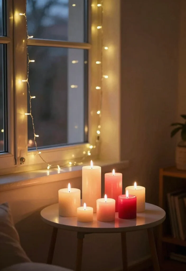 12 Cozy Valentine’s Day Decor Ideas for Your Small Apartment (You’ll Want to Snuggle Up!) - 3. Romantic Lighting 1