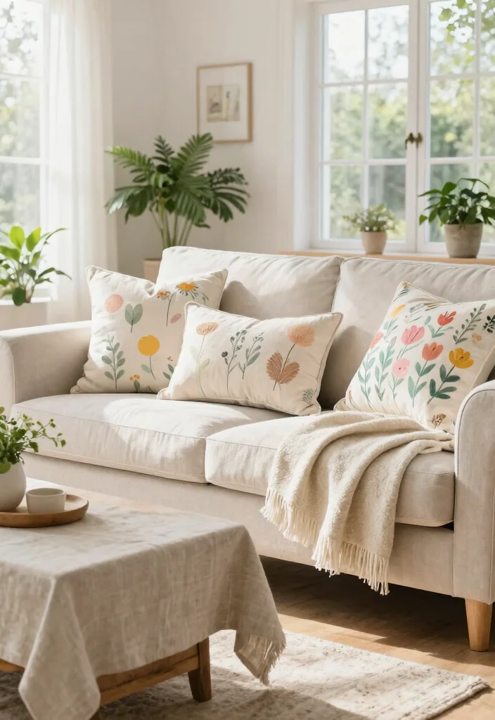 15 Spring Decor Ideas That'll Refresh Your Home in an Instant! - 2. Lighten Up Your Textiles 1