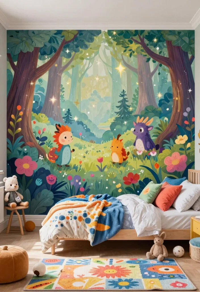 19 Colorful Kids Room Decor Ideas That Your Children Will Absolutely Love! - 1. Whimsical Wall Murals 1