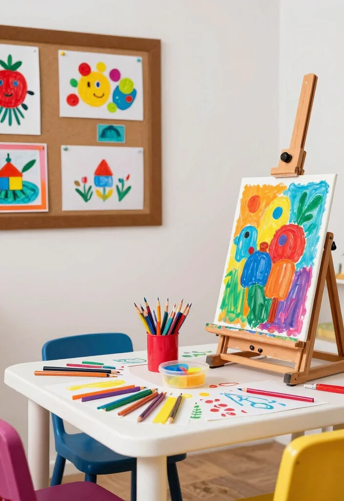 19 Colorful Kids Room Decor Ideas That Your Children Will Absolutely Love! - 11. DIY Art Corner 1