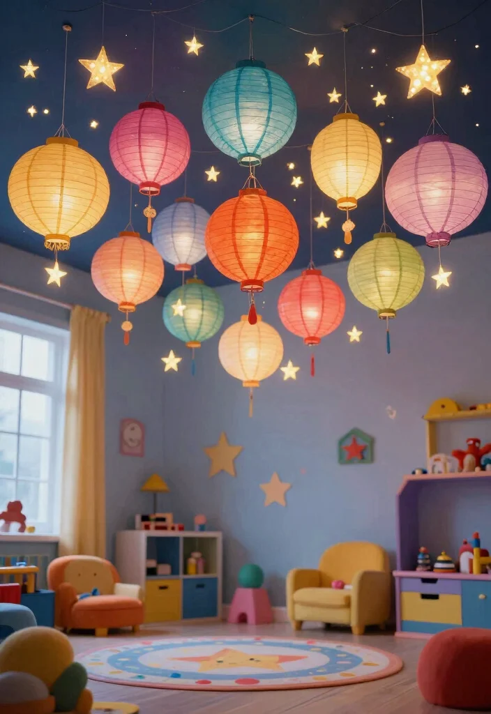 19 Colorful Kids Room Decor Ideas That Your Children Will Absolutely Love! - 12. Fun Ceiling Decor 1