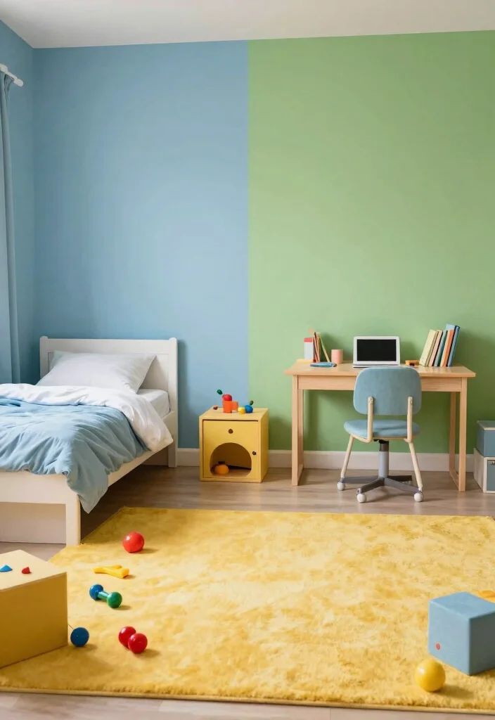 19 Colorful Kids Room Decor Ideas That Your Children Will Absolutely Love! - 16. Color-Coded Zones 1