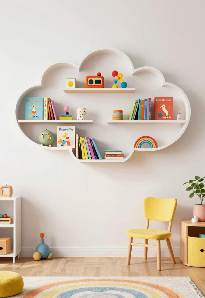 19 Colorful Kids Room Decor Ideas That Your Children Will Absolutely Love! - 18. Creative Wall Shelving 1