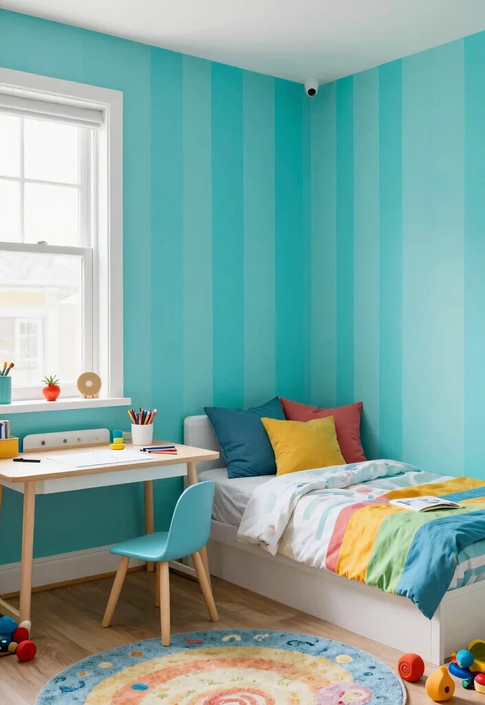 19 Colorful Kids Room Decor Ideas That Your Children Will Absolutely Love! - 2. Artsy Accent Walls 1