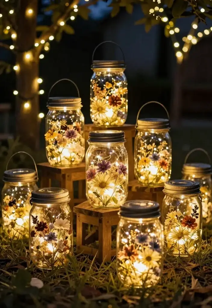 14 Easy DIY Flower Projects That'll Wow Your Guests! - 13. Floral Mason Jar Lanterns 1