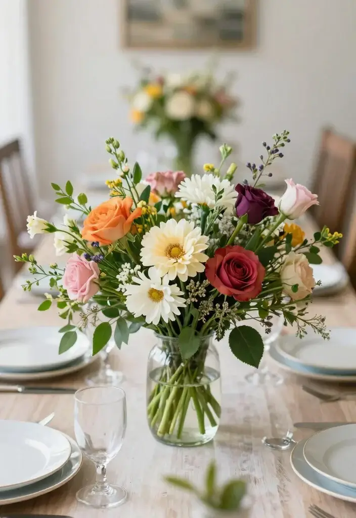 14 Easy DIY Flower Projects That'll Wow Your Guests! - 3. Flower Bouquet Centerpiece 1